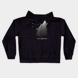 Protect Wildlife - Nature - Wolf Silhouette Kids Hoodie